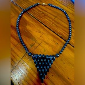 Black Pearls Contemporary necklace -  new in package